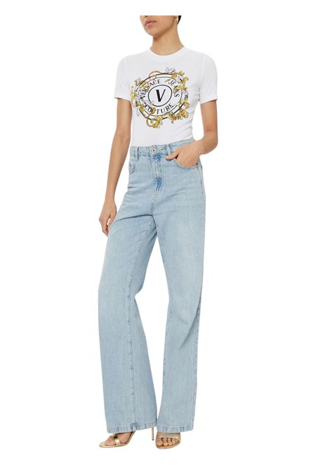 T-shirt con cristalli Outline Barocco VERSACE JEANS COUTURE | T-shirt | 78HAHC01 CJ02CG03